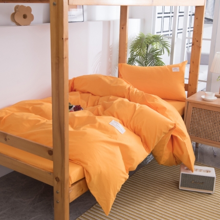 91家纺网 家纺一手货源 找家纺 纯色拼色全棉纯棉正宗13372学生宿舍三件套寝室上下铺六件套