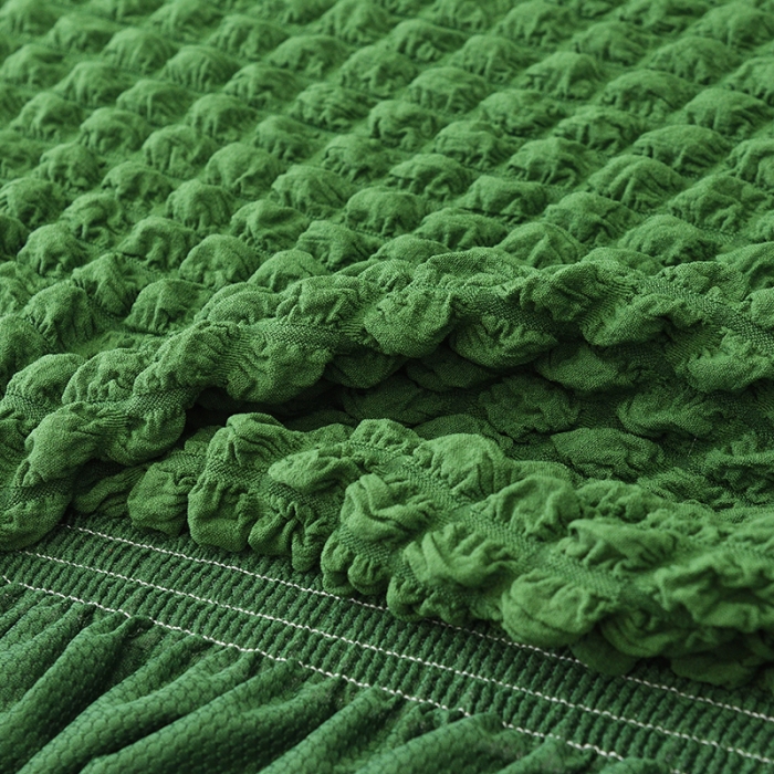 91家纺网 家纺一手货源 找家纺 启博家纺 2022新款泡泡纱简易无扶手裙摆沙发套 绿色