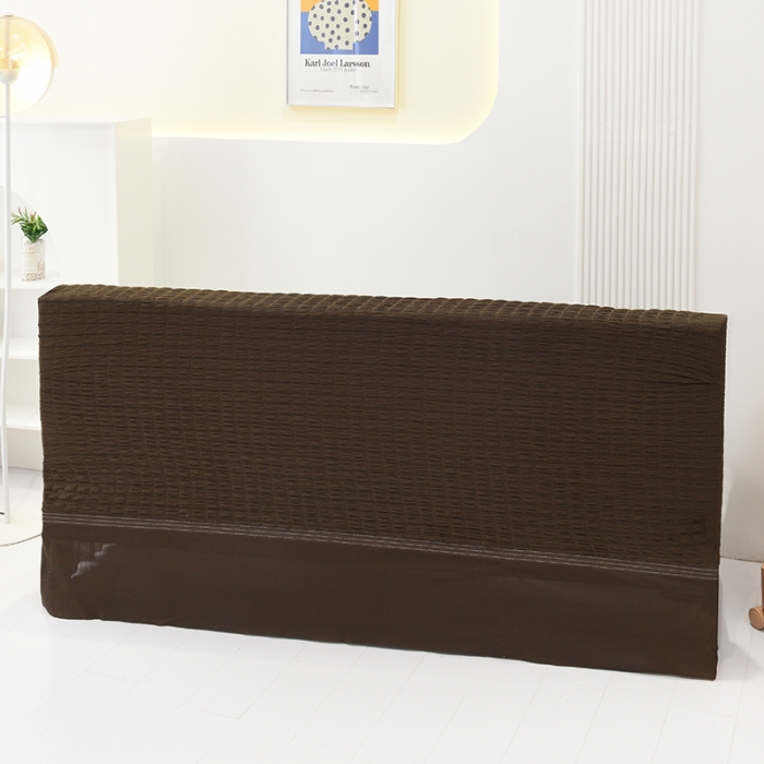 91家纺网 家纺一手货源 找家纺 启博家纺 2022新款泡泡纱简易无扶手裙摆沙发套 深咖色