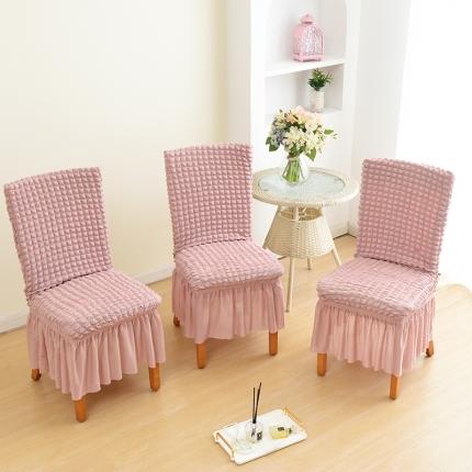 91家纺网 家纺一手货源 找家纺 启博家纺 2022新款泡泡纱椅子套 豆沙色