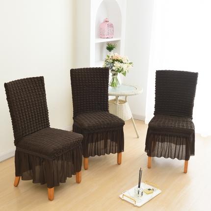 91家纺网 家纺一手货源 找家纺 启博家纺 2022新款泡泡纱椅子套 深咖色