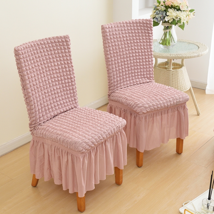 91家纺网 家纺一手货源 找家纺 启博家纺 2022新款泡泡纱椅子套 豆沙色