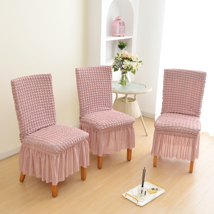 91家纺网 家纺一手货源 找家纺 启博家纺 2022新款泡泡纱椅子套 豆沙色