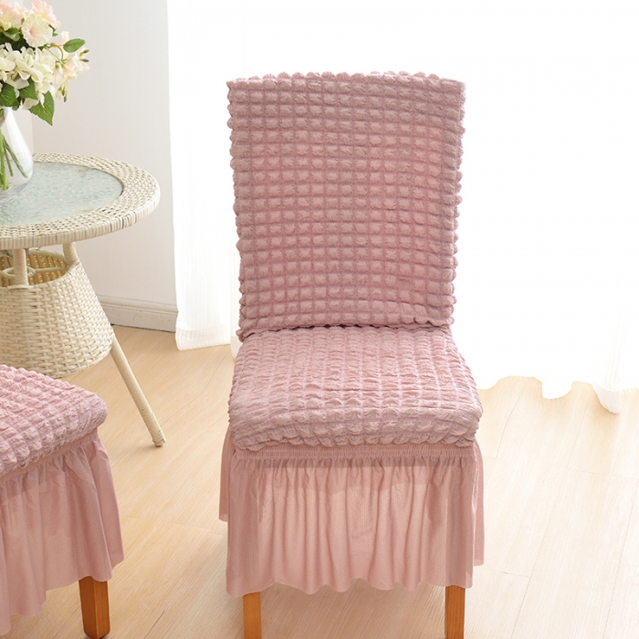 91家纺网 家纺一手货源 找家纺 启博家纺 2022新款泡泡纱椅子套 豆沙色