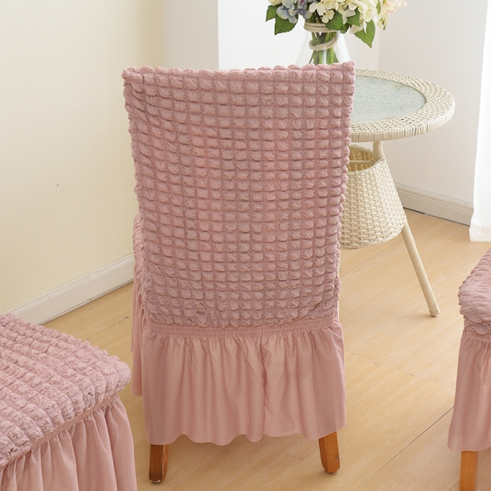 91家纺网 家纺一手货源 找家纺 启博家纺 2022新款泡泡纱椅子套 豆沙色