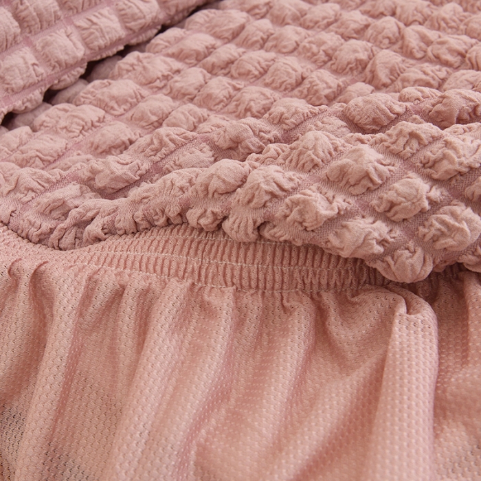 91家纺网 家纺一手货源 找家纺 启博家纺 2022新款泡泡纱椅子套 豆沙色