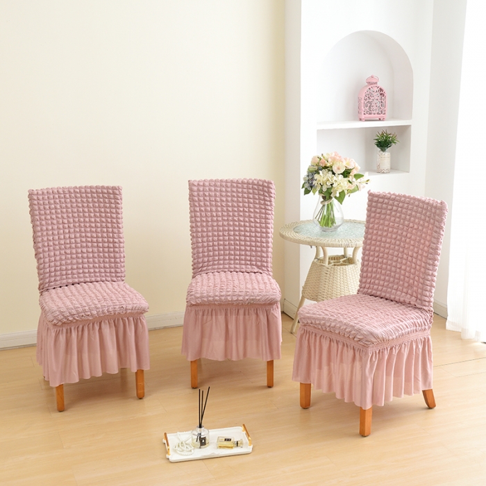 91家纺网 家纺一手货源 找家纺 启博家纺 2022新款泡泡纱椅子套 豆沙色