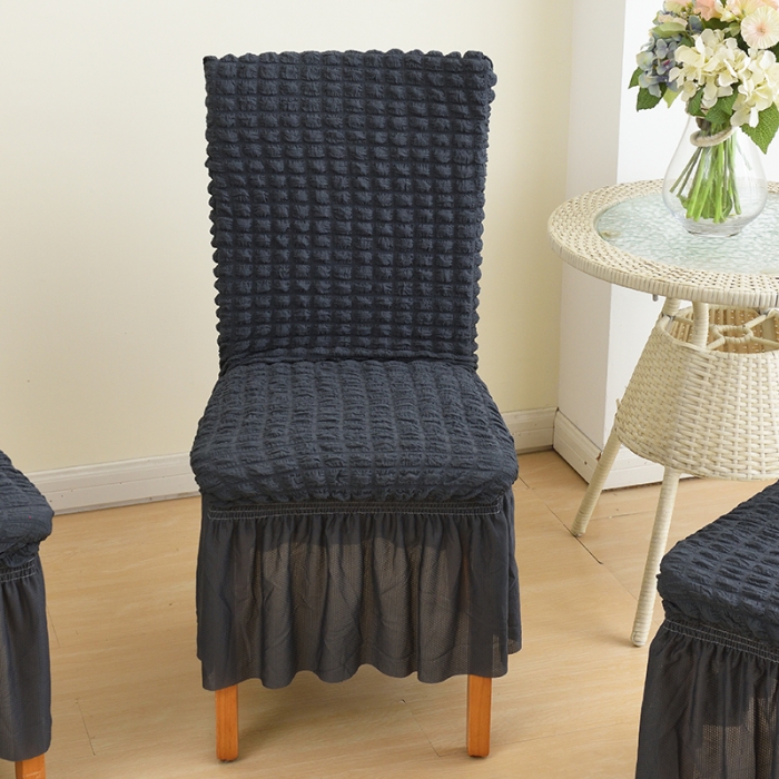 91家纺网 家纺一手货源 找家纺 启博家纺 2022新款泡泡纱椅子套 高级灰