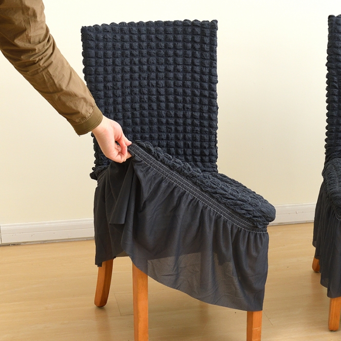 91家纺网 家纺一手货源 找家纺 启博家纺 2022新款泡泡纱椅子套 高级灰