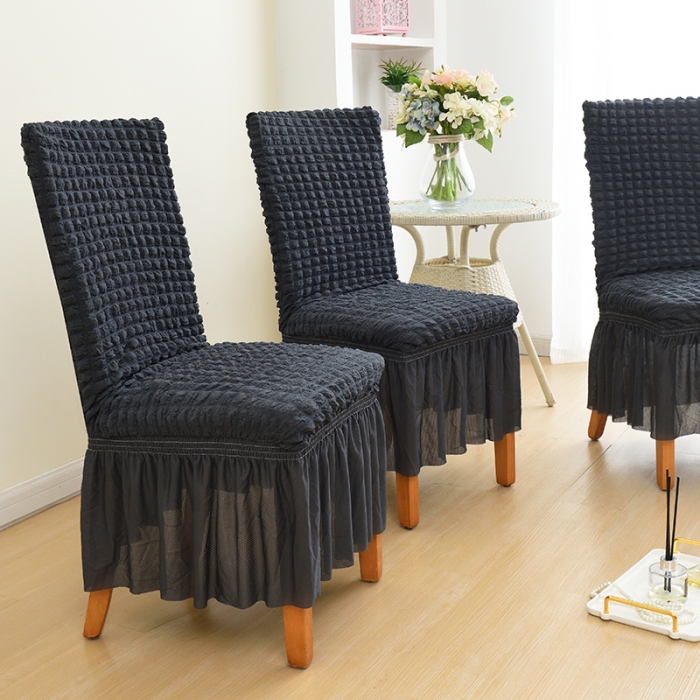 91家纺网 家纺一手货源 找家纺 启博家纺 2022新款泡泡纱椅子套 高级灰