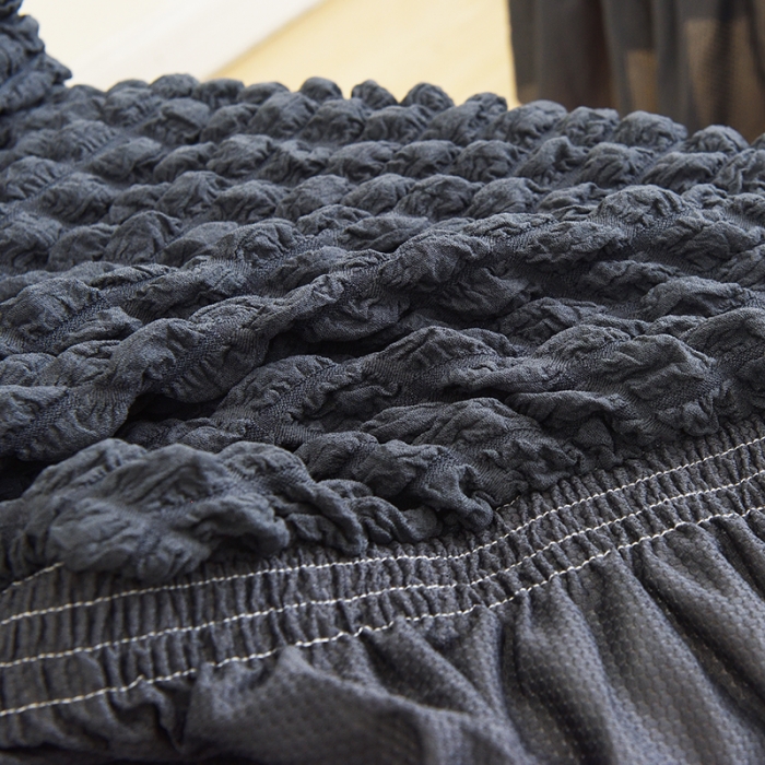 91家纺网 家纺一手货源 找家纺 启博家纺 2022新款泡泡纱椅子套 高级灰