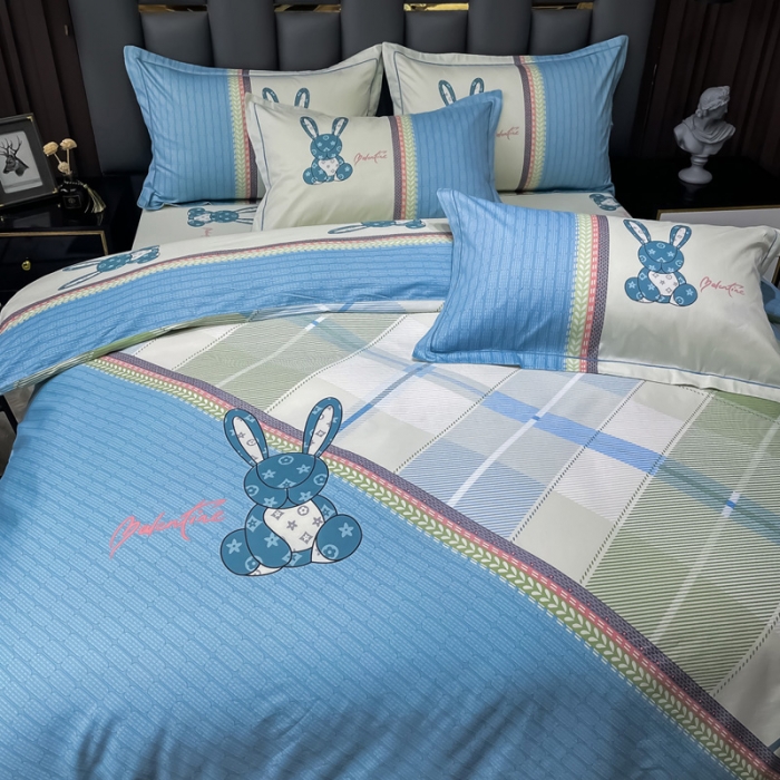 91家纺网 家纺一手货源 找家纺 金爱家 2023新款大版纯棉卡通四件套 彼得兔