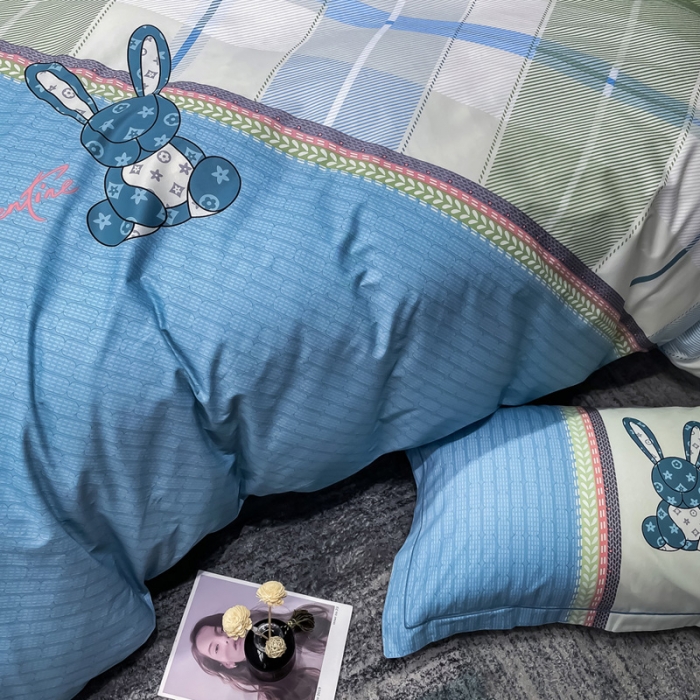 91家纺网 家纺一手货源 找家纺 金爱家 2023新款大版纯棉卡通四件套 彼得兔