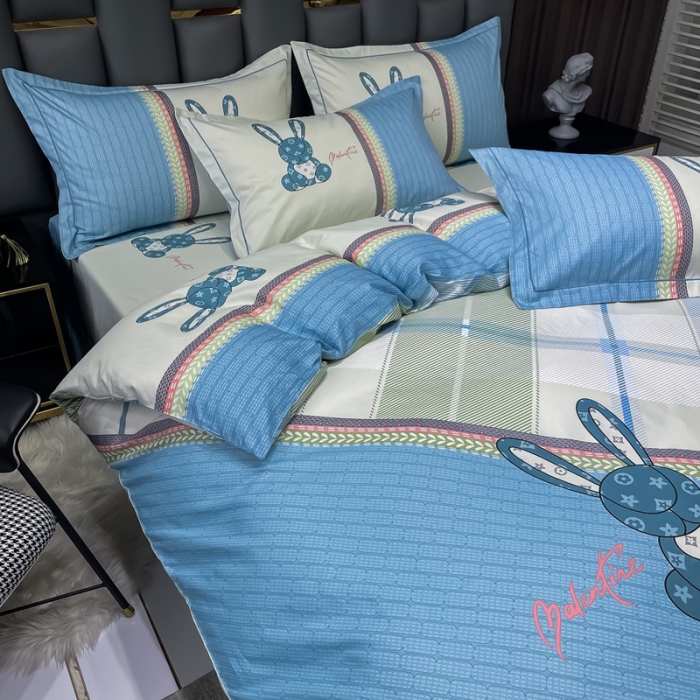 91家纺网 家纺一手货源 找家纺 金爱家 2023新款大版纯棉卡通四件套 彼得兔