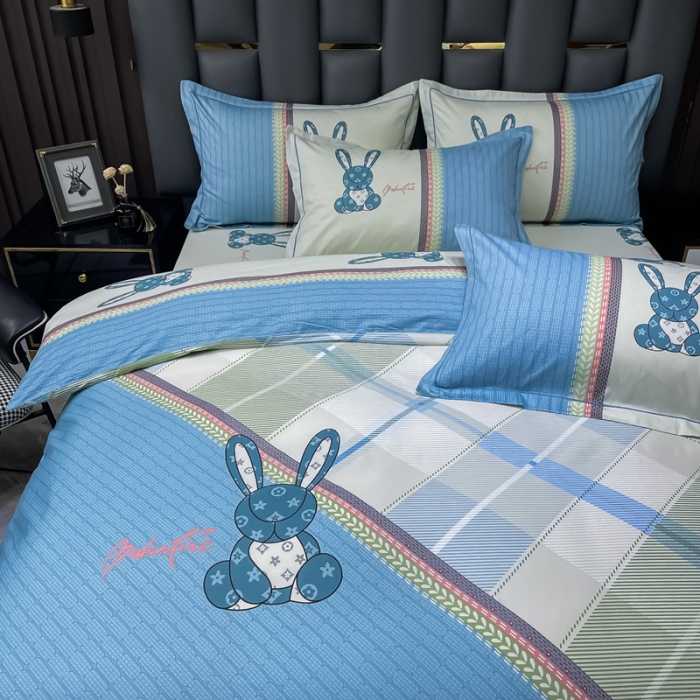 91家纺网 家纺一手货源 找家纺 金爱家 2023新款大版纯棉卡通四件套 彼得兔