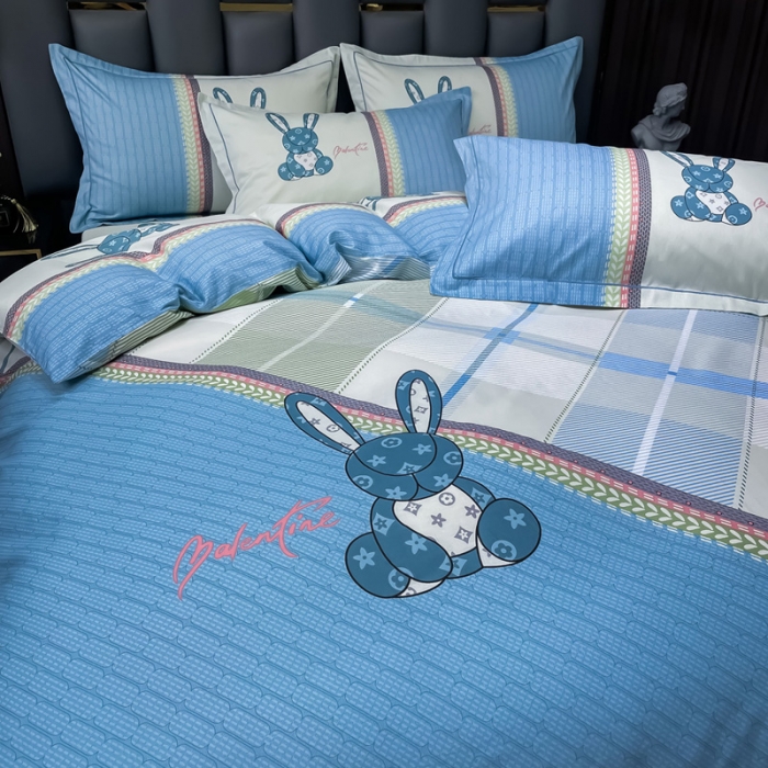 91家纺网 家纺一手货源 找家纺 金爱家 2023新款大版纯棉卡通四件套 彼得兔