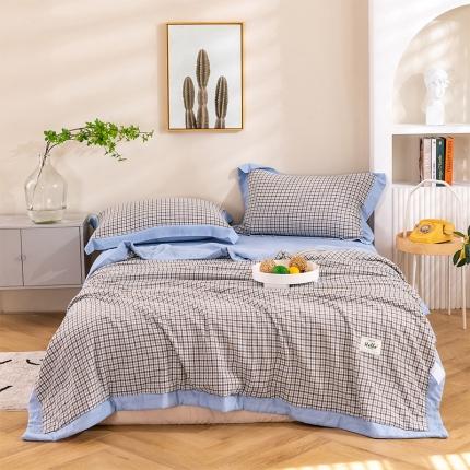 简色坊 2023新款全棉色织小提花夏凉被小提花 梵西-豆棕