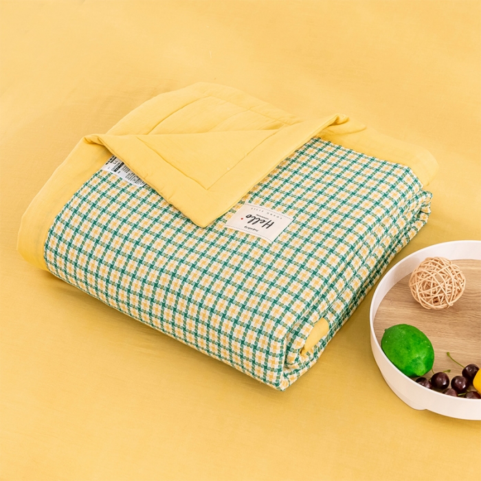 91家纺网 家纺一手货源 找家纺 简色坊 2023新款全棉色织小提花夏凉被小提花 梵西-橄榄绿