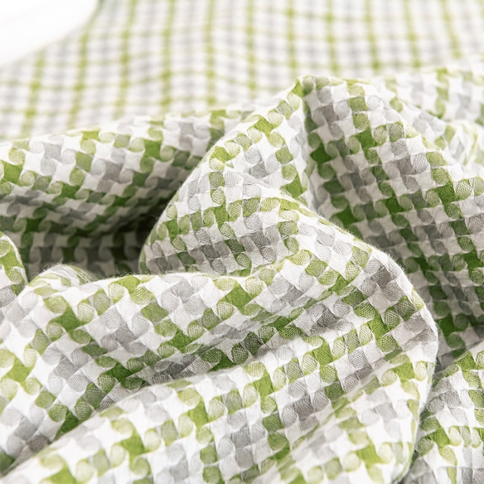 91家纺网 家纺一手货源 找家纺 简色坊 2023新款全棉色织小提花夏凉被小提花 梵西-抹茶绿