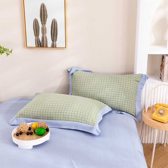 91家纺网 家纺一手货源 找家纺 简色坊 2023新款全棉色织小提花夏凉被小提花 梵西-抹茶绿