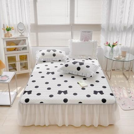 91家纺网 家纺一手货源 找家纺 （总）佰亿莱 2024新款韩版床裙款乳胶凉席三件套