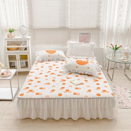 91家纺网 家纺一手货源 找家纺 （总）佰亿莱 2024新款韩版床裙款乳胶凉席三件套