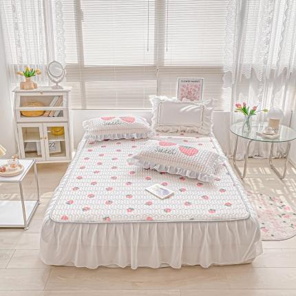 91家纺网 家纺一手货源 找家纺 （总）佰亿莱 2024新款韩版床裙款乳胶凉席三件套