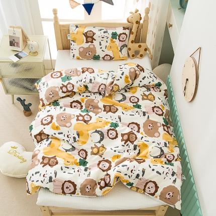 91家纺网 家纺一手货源 找家纺 良佐生活 2022新款60支全棉贡缎儿童被套 奇幻丛林