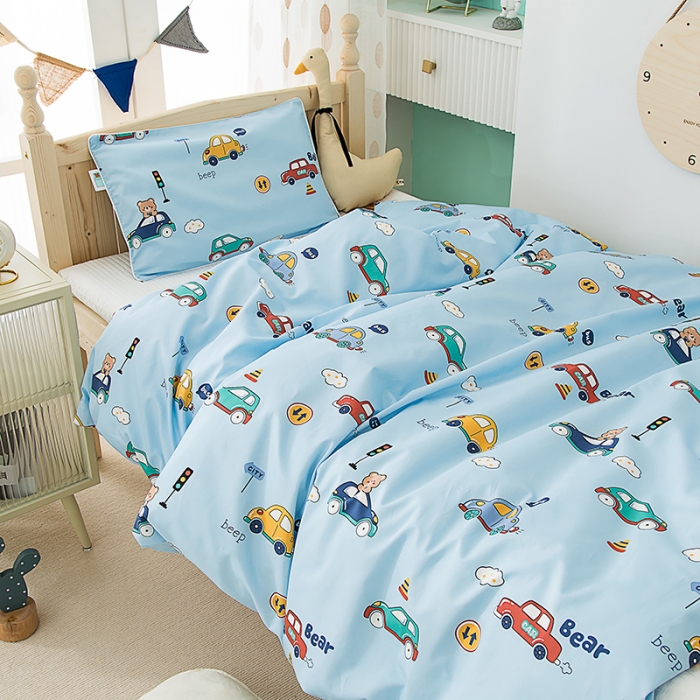 91家纺网 家纺一手货源 找家纺 良佐生活 2022新款60支全棉贡缎儿童被套 滴滴汽车