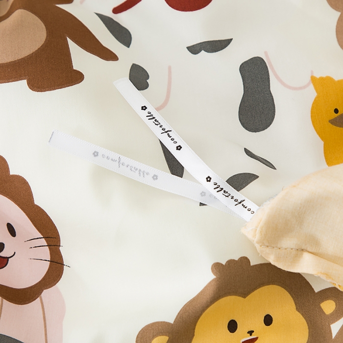 91家纺网 家纺一手货源 找家纺 良佐生活 2022新款60支全棉贡缎儿童被套 奇幻丛林