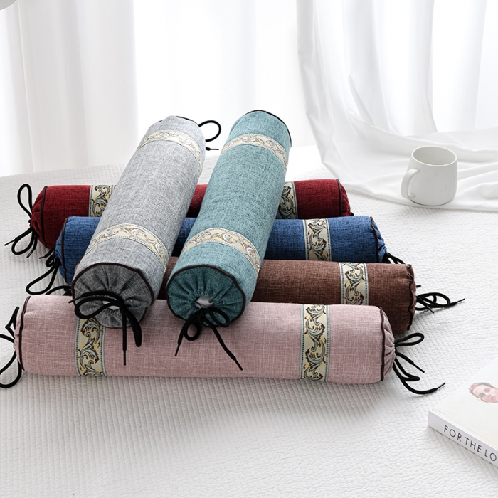 91家纺网 家纺一手货源 找家纺 （总）仁宇 2022新款仿麻布欧式糖果枕头50*8cm