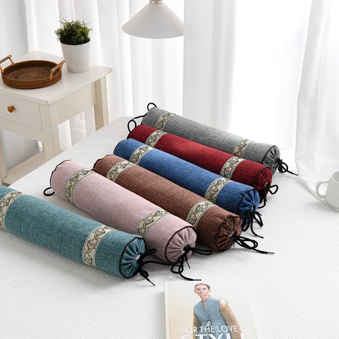 91家纺网 家纺一手货源 找家纺 （总）仁宇 2022新款仿麻布欧式糖果枕头50*8cm