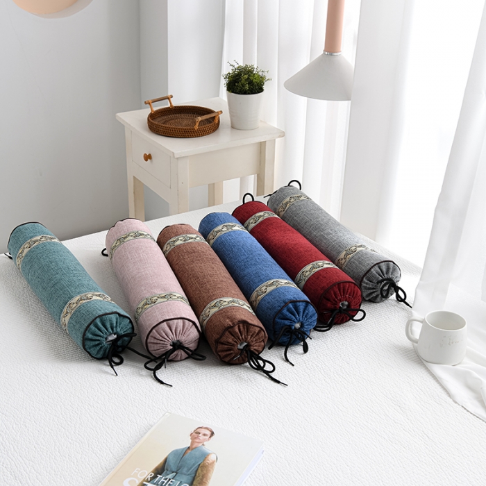 91家纺网 家纺一手货源 找家纺 （总）仁宇 2022新款仿麻布欧式糖果枕头50*8cm