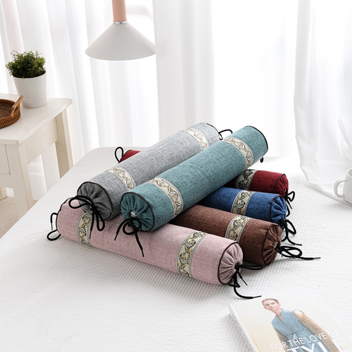 91家纺网 家纺一手货源 找家纺 （总）仁宇 2022新款仿麻布欧式糖果枕头50*8cm