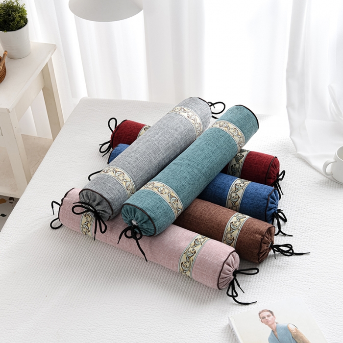 91家纺网 家纺一手货源 找家纺 （总）仁宇 2022新款仿麻布欧式糖果枕头50*8cm