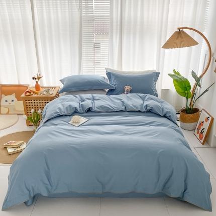 91家纺网 家纺一手货源 找家纺 （总）网客 2024新款全棉水洗棉贝壳绣四件套