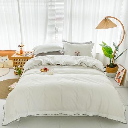 91家纺网 家纺一手货源 找家纺 （总）网客 2024新款全棉水洗棉贝壳绣四件套