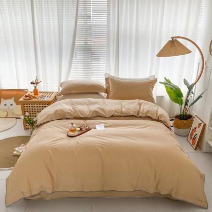 91家纺网 家纺一手货源 找家纺 （总）网客 2024新款全棉水洗棉贝壳绣四件套