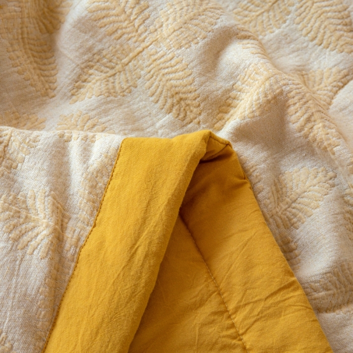 91家纺网 家纺一手货源 找家纺 （总）安莱生活 2023新款双层纱四叶草色织大提花夏被