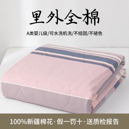 91家纺网 家纺一手货源 找家纺 总 鸣升全棉色织水洗棉花水洗棉夏被四件套纯棉空调被夏凉被