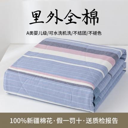 91家纺网 家纺一手货源 找家纺 总 鸣升全棉色织水洗棉花水洗棉夏被四件套纯棉空调被夏凉被