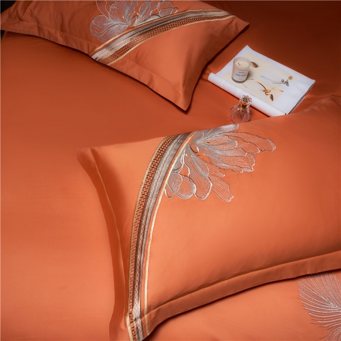 91家纺网 家纺一手货源 找家纺 （总）宏羽纺 2022新款100s刺绣长绒棉四件套-莫妮卡