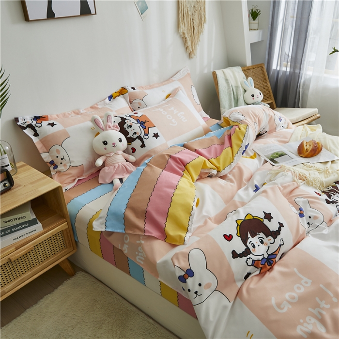 91家纺网 家纺一手货源 找家纺 曼璐家纺 2025新款芦荟棉单品被套 小可爱