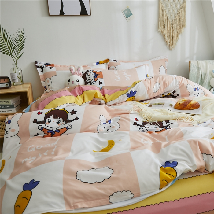 91家纺网 家纺一手货源 找家纺 曼璐家纺 2025新款芦荟棉单品被套 小可爱