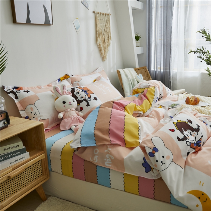 91家纺网 家纺一手货源 找家纺 曼璐家纺 2025新款芦荟棉单品被套 小可爱