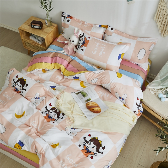 91家纺网 家纺一手货源 找家纺 曼璐家纺 2025新款芦荟棉单品被套 小可爱