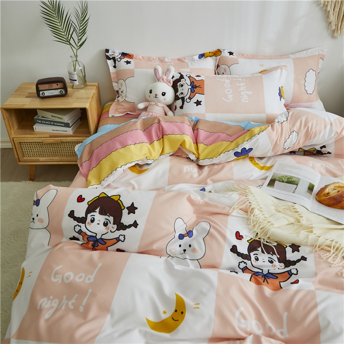 91家纺网 家纺一手货源 找家纺 曼璐家纺 2025新款芦荟棉单品被套 小可爱