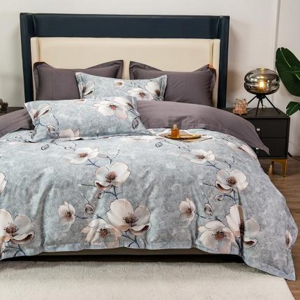 91家纺网 家纺一手货源 找家纺 (总)2024品乐100支云锦臻丝数码印花长绒棉全棉四件套