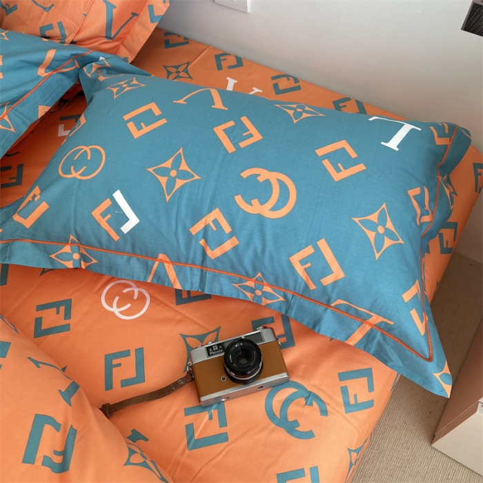 91家纺网 家纺一手货源 找家纺 棉生活 2021新款全棉铂金棉小资系列四件套 大咖秀蓝