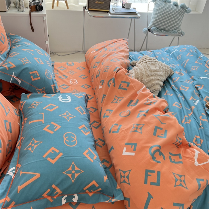 91家纺网 家纺一手货源 找家纺 棉生活 2021新款全棉铂金棉小资系列四件套 大咖秀蓝